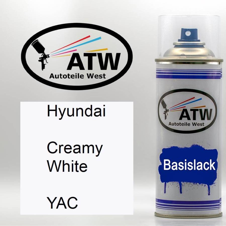Hyundai, Creamy White, YAC: 400ml Sprühdose, von ATW Autoteile West.